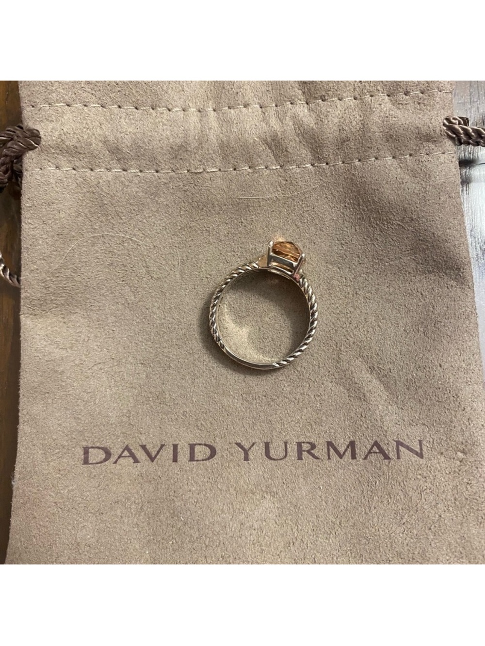 David Yurman Morganite and diamond petite Wheaton ring size 8.5 - Picture 11 of 11